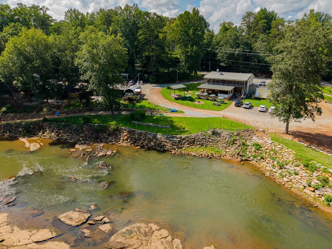 Aerial view of The Oxbow and the Saluda River